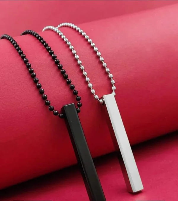 Boys Bar Necklace – Pack of 2 Stainless Steel Necklaces