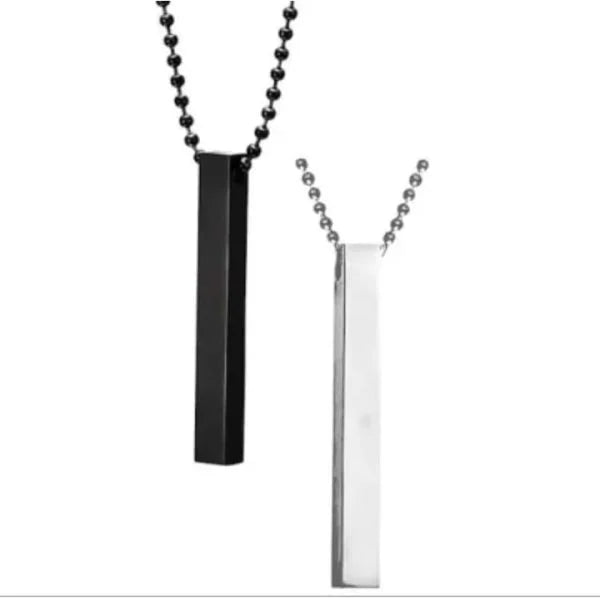 Boys Bar Necklace – Pack of 2 Stainless Steel Necklaces