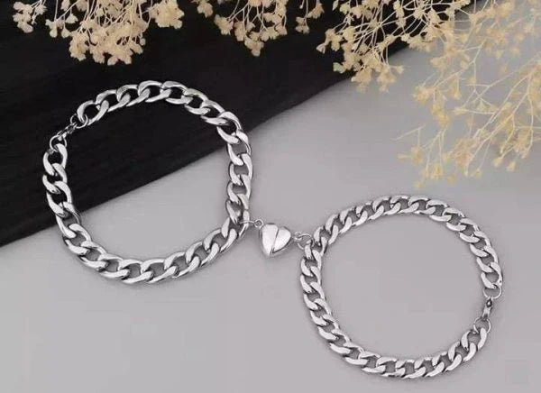 Broken Heart Magnetic Bracelet Set – 2-Piece Heart Magnetic Couple Bracelets for Lovers