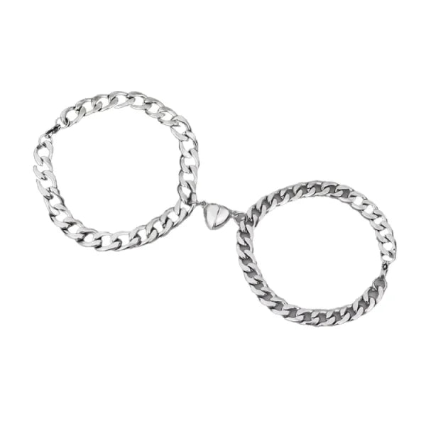 Broken Heart Magnetic Bracelet Set – 2-Piece Heart Magnetic Couple Bracelets for Lovers