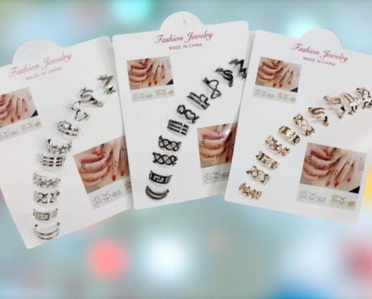 Pack of 10 Adjustable Rings – Multiple Designs