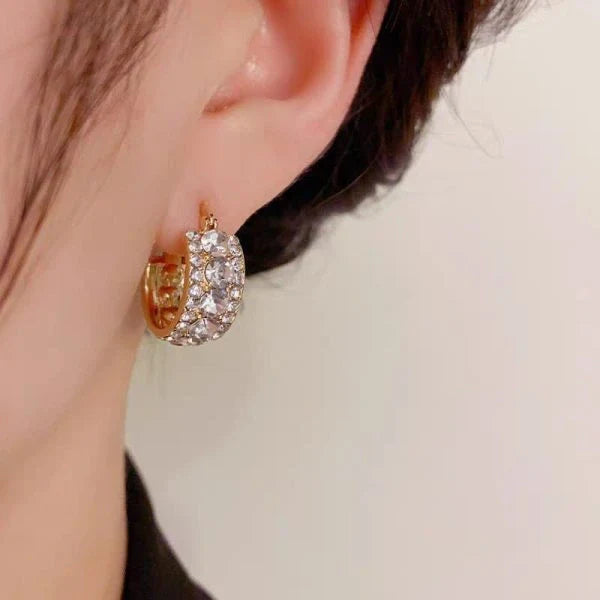 Korean Luxury Zirconium Hoop Earrings for Girls