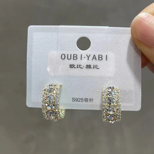 Korean Luxury Zirconium Hoop Earrings for Girls